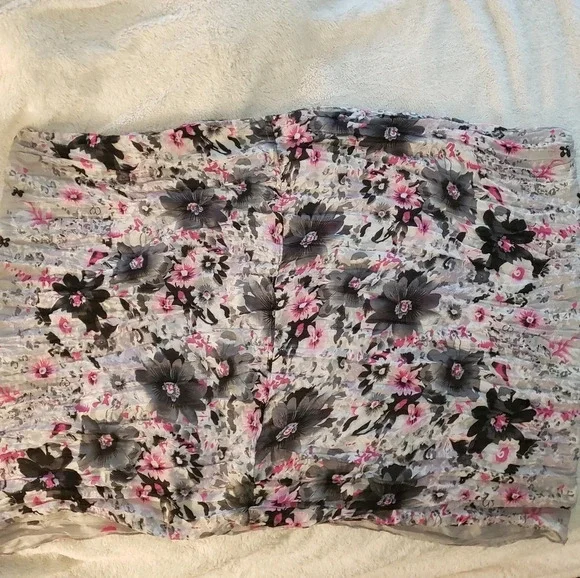 Rapti Fashion Grey/Pink Floral Infinity Scarf - Picture 4 of 9